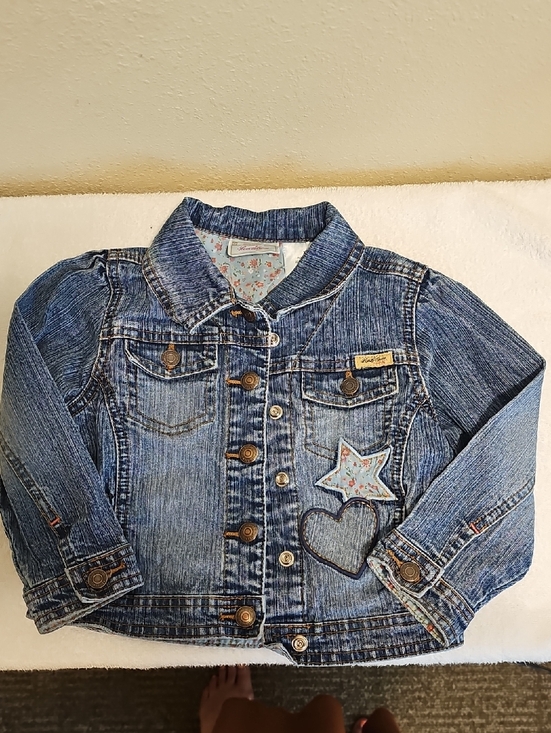 Levis Strauss Other - Vintage Levi Strauss Jeans Blue Denim Jacket with Star & Heart Patches